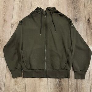 Alo Yoga Full Zip Hype Hoodie Olive Green Sweatshirt XS Casual Set Comfy Lounge